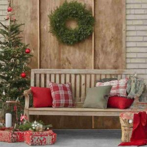 Christmas decor bench